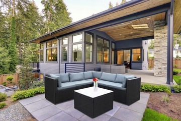 БОЛЬШОЙ УГЛОВОЙ ДИВАН CHIRO САДОВАЯ МЕБЕЛЬ + СТОЛ