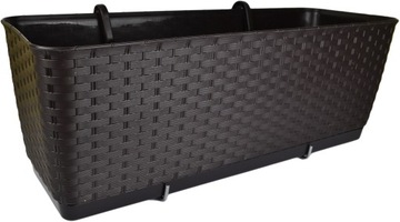 Skrzynka Doniczka na Balustradę Ratolla Brąz Umbra 50cm wieszak podstawka