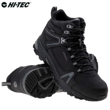 Buty Męskie Zimowe HAPITER HI-TEC Wodoodporne Ocieplane Softshell Czarne 41