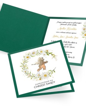 Zaproszenie na chrzest personalizowane z kopertą „Fly Around Daisy”