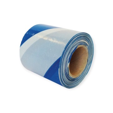 ЛЕНТА ПРЕДУПРЕЖДАЮЩАЯ белая синяя 100 М 70ММ для ограждений