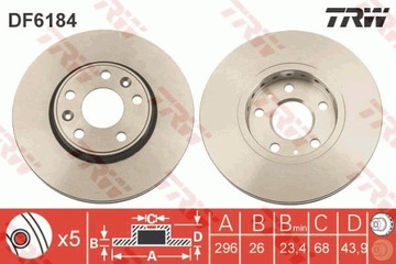 ПЕРЕДНИЕ ДИСКИ + КОЛОДКИ TRW RENAULT MEGANE III 296MM