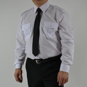 Koszula Służbowa Biała Długi Rękaw POLICJA 2XL