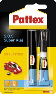 Pattex S.O.S. Super Klej do plastiku 4 ml + 2 g