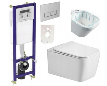 ZESTAW podtynkowy SLIM wc STELAŻ miska wc Rimelss