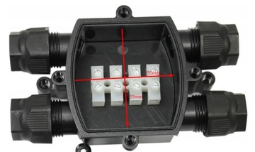 КОРОБКА ДЛЯ ПОВЕРХНОСТНОГО МОНТАЖА 4 Втулки ЧЕРНЫЕ 1,0–2,5 мм2