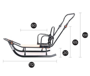 Санки со спинкой и толкачом Спальник 3 в 1 Comfort 605