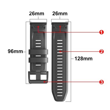 Силиконовый ремешок премиум-класса QuickFit 26 мм для GARMIN Fenix ​​6X 7X Tactix Epix 2