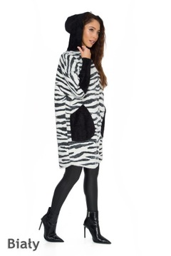 066_XXL/44 _ПАЛЬТО АЛЬПАКА С КАПЮШОНОМ И ЗЕБРА