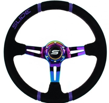 KIEROWNICA SPORTOWA SLIDE ZAMSZOWA OPALANA NEO-CHROME + NABA BMW E36