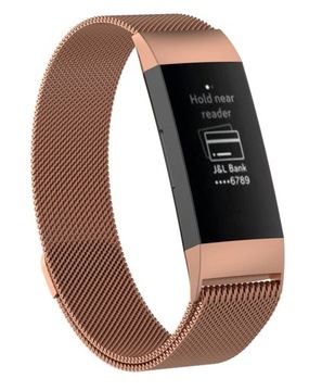 MILANESE Bransoletka FitBit CHARGE 3 / 4 RoseGold