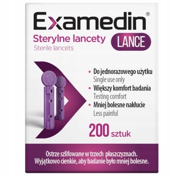 Sterylne Lancety Examedin 200 sztuk