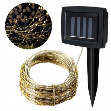 СОЛНЕЧНАЯ ГИРЛЯНДИЯ 12м САДОВАЯ ПРОВОДНАЯ ЦЕПЬ 100 LED