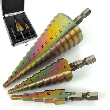 WIERTŁA STOPNIOWE KOBALTOWE DO METALU 4-32MM 3 SZT