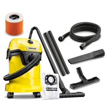 ODKURZACZ BEZWORKOWY KARCHER WD3 DUŻA MOC TURBO XL DO LIŚCI, GRUZU, WODY