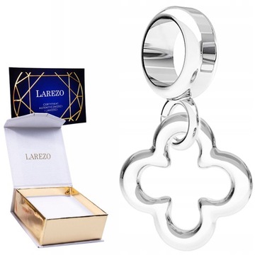 Charms wiszący Koniczynka Kwiat srebro 925