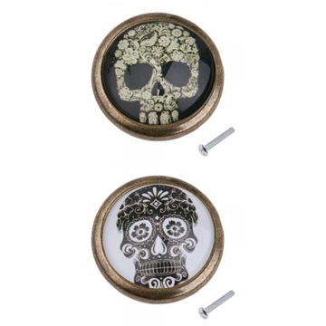 2Patterns Skull Cabinet Knob Drawer Pull Handle fo