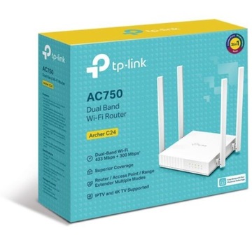 Маршрутизатор TP-LINK Archer C24 AC750 1WAN 4LAN