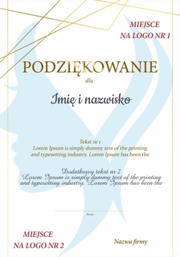 Podziękowanie za współpracę - format A4