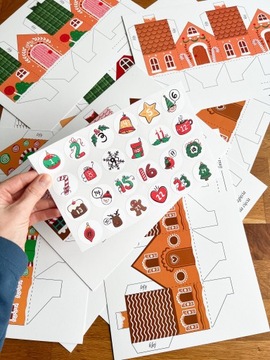 АДВЕНТ календарь домики из бумаги своими руками