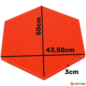 Пена акусто-звукоизоляционная, шестигранная, 10 шт, красная стеновая панель