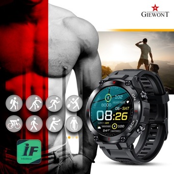 MĘSKI SMARTWATCH GIEWONT Pionier GPS GW460-1 - Carbon