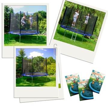 TRAMPOLINA OGRODOWA 312CM 10FT SIATKA + DRABINKA FUNFIT