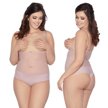 Mitex Glam Body String wyszczuplające pudrowy XS