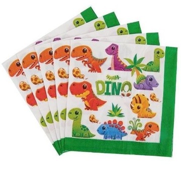Serwetki dinozaury urodziny 33x33 20szt