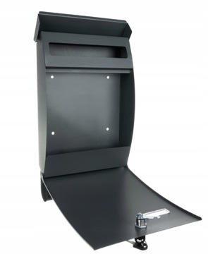Ящик почтовый, выпуклый, черный матовый, с газетницей