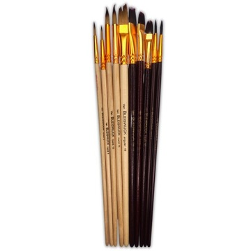 PĘDZLE DO FARB AKRYLOWYCH AKWARELI OLEJNYCH