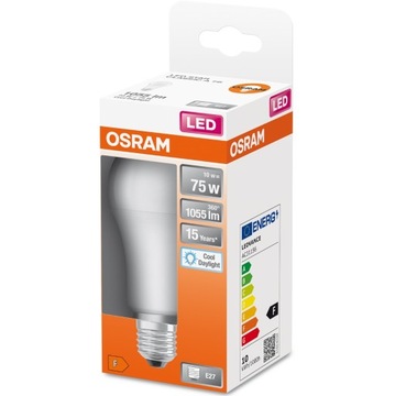 Żarówka LED E27 A75 10W = 75W 1055lm 6500K OSRAM