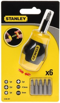 ОТВЕРТКА STANLEY 0-66-357 СО СМЕННЫМИ НАСАДКАМИ МУЛЬТИ-БИТА 6шт.