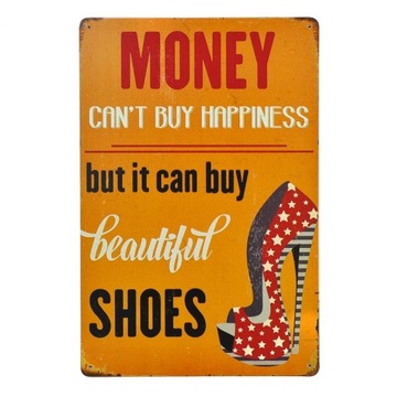 Tabliczka dekoracyjna metalowa MONEY & SHOES