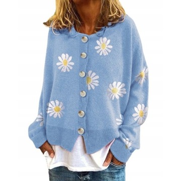 Cute Daisy Flower Cardigan Aesthetic 90s Button Down Open Front Sweater