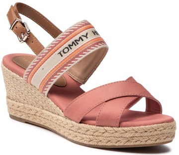 BUTY NA KOTURNIE TOMMY HILFIGER DAMSKIE SANDAŁY 37