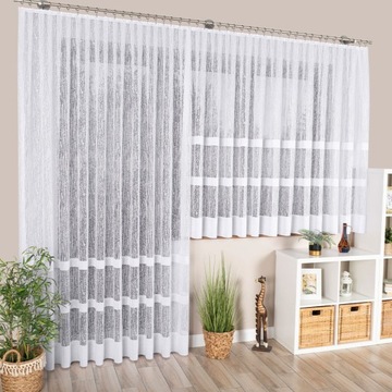 KOMPLET BALKONOWY NA BALKON FIRANY W PASY ADELAIDA PROSTA 200x250+300x150