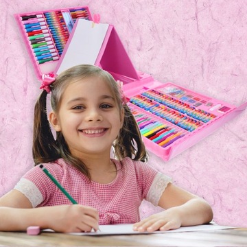 НАБОР ДЛЯ КРАСКИ, рисования, художественный, чемодан, 208 шт. маркеры, мелки