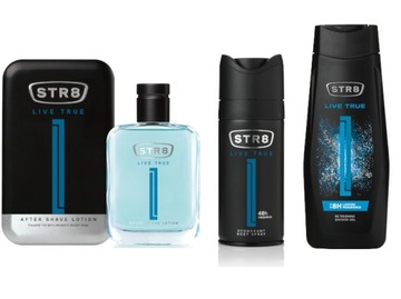 STR8 LIVE TRUE ZESTAW 3cz ASL100ml + SPRAY150ml + ŻEL400ml
