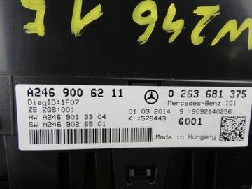 MERCEDES B W246 PŘÍSTROJOVÁ DESKA BUDÍKY VERZE GB
