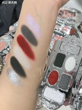 Flower Knows Swan Ballet Eyeshadow 6 color palette matte shimmering glitter