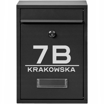 SKRZYNKA POCZTOWA RIB CZARNANA LISTY + ADRES
