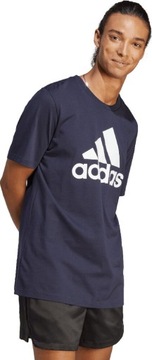 KOSZULKA MĘSKA ADIDAS ESSENTIALS SINGLE JERSEY 3-STRIPES TEE GRANATOW r L