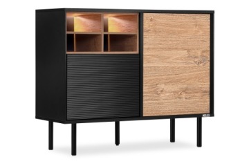 ЧЕРНЫЙ КОМОД ЛОФТ 150 МАТОВЫЙ ДУБ ЛОФТ КОНСИМО