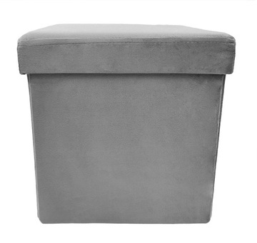 КВАДРАТНЫЙ ПУФЛ, ЭЛЕГАНТНЫЙ, МЯГКИЙ ХРАНИТЕЛЬ ДЛЯ ГАДЖЕТОВ, ИДЕАЛЬНЫЙ СЕРЫЙ