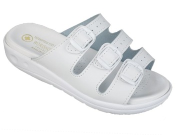 KLAPKI DAMSKIE MEDYCZNE ZDROWOTNE SKÓRA