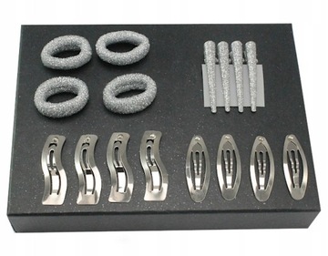 KOMPLET OZDÓB DO WŁOSÓW SPINKI GUMKI SILVER 16 SZT