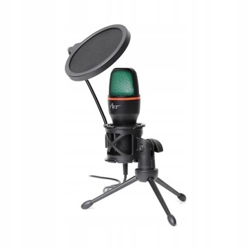 КОНДЕНСАТОРНЫЙ МИКРОФОН ДЛЯ ПК, USB-СВЕТОДИОД RGB ДЛЯ ИГРОВОГО ЮТУБЕР-СТРИМЕРА