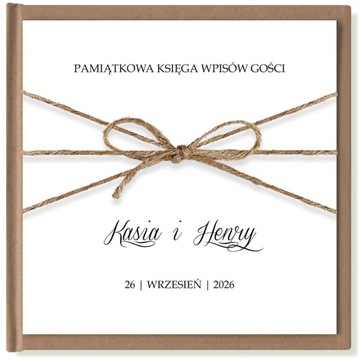 Księga gości MINIMAL RUSTIC na ŚLUB eko rustykalna