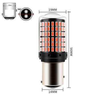 LED 144 SMD 4014 P21/5W BAY15D CANBUS КРАСНЫЙ